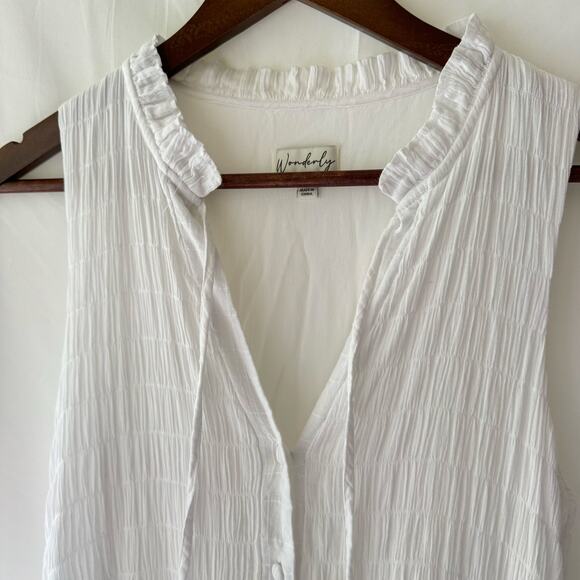 Women’s White Tiered Midi Dress Size S Gauze Cotton Button Front Trad Wife Boho - Picture 4 of 9